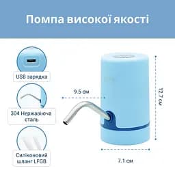 Електрична помпа для води ViO E20 з подвійним мотором, блакитна - мініатюра 10