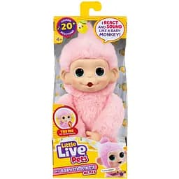 Інтерактивна іграшка Moose Little Live Pets Мавпеня Луна Лемон рожева (26764) - мініатюра 3