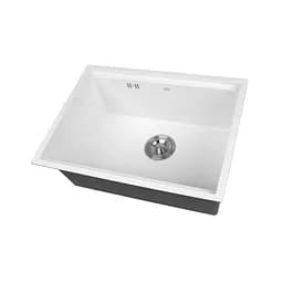 Кухонная мойка под столешницу белая 1 мм из нержавеющей стали Nett NW-5742, Белый