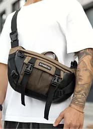 Велика чоловіча сумка бананка Sambag DynamicDart горіх 38 × 21 × 7 см (80411119m) - мініатюра 3