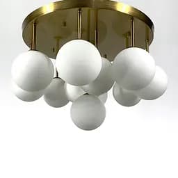 Потолочная золотая люстра на 11 матовых плафонов Ст. AS 122 GD Line F