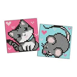 Алмазная мозаїка "Сірі друзі" Ідейка AMS1049 на самоклеючій основі 9x9 см