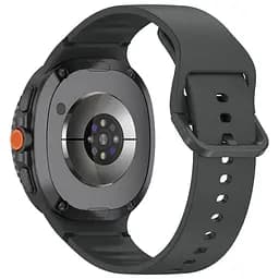 Силіконовий ремінець на смарт годинник Samsung Galaxy Watch 8 40mm/8 Classic 46mm/8 44mm, Silicone, dark grey, зі зручною застібкою, на фітнес браслет, ArmorStandart (ARM86861) - мініатюра 2