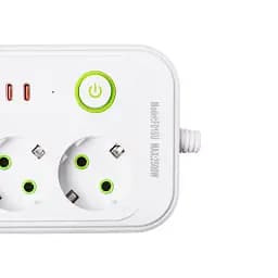 Мережевий фільтр-подовжувач Yiwu HP-5-19 LUXE F016U на 3 розетки 6 USB 2,7 метри білий  - мініатюра 5