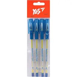 Набір кулькових ручок Yes Fusion Vector 0.7 мм 4 шт. синій (450199)