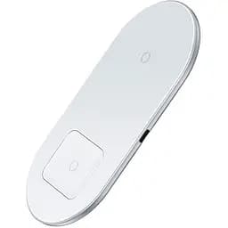 Бездротовий зарядний пристрій Baseus Simple 2 in 1 (Phone + Pods) 18W WXJK-02 White - мініатюра 2