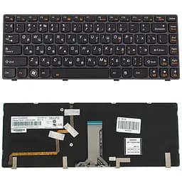 Клавіатура для ноутбука LENOVO (Y480, Y485) rus, black, підсвічування клавіш - мініатюра 2