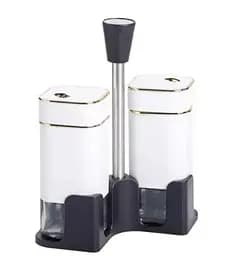 Органайзер набор Condiment Set для специй на подставке с 2 баночки для соли и перца по 120 мл Белый