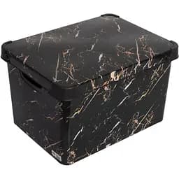Кошик з кришкою Violet House Marble Black, поліпропілен, 20 л (0648 DECOR Marble BLACK с/кр. 20)