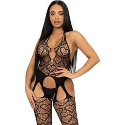 Бодистокинг с открытым доступом Leg Avenue Net suspender Bodystocking One Size Black, кружево