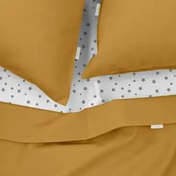 Комплект постільної білизни Cosas Curcuma CS8 Двоспальний гірчичний (Ranfors16_Mustard_El160-StarGrey_180) - мініатюра 3