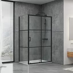 Душова кабіна Dusel EF-185BP + EF181BP Black Matt Paint 1200x800x1900 518582, Чорний матовий, Універсальна, прозорий, 120x80