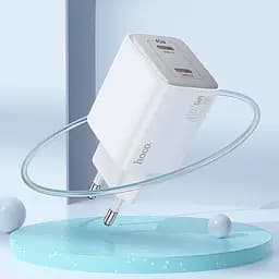 Адаптер мережевий Hoco Elogiado dual-port charger N42 (Type-C to Type-C Set) |2Type-C, 45W/3A, PD/QC| - мініатюра 3