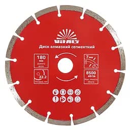 Диск алмазный Vitals сегментный 180х22.2х7 мм (168122)