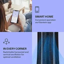 Охолоджувач повітря розумний KLARSTEIN Skyscraper Ice 4в1 Wi-Fi Чорний (10040205) без пульта - мініатюра 2