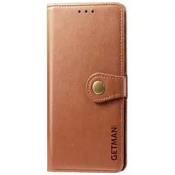 Кожаный чехол-книжка Getman Gallant (PU) для Xiaomi Redmi 12 Коричневый
