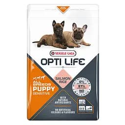 Сухой суперпремиум корм Opti Life Puppy Sensitive – для щенков всех пород, с лососем и рисом 2,5 кг (5410340311622)