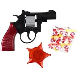 Игрушечный револьвер Golden Gun с пистонами и значком DENA 238GG