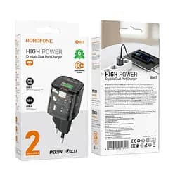 МЗП Borofone BN17 Sunlight PD20W+QC3.0 (1USB-A/1C) Transparent black - мініатюра 5