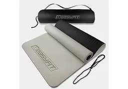 Коврик для йоги и фитнеса EasyFit TPE+TC 6 мм двухслойный + Чехол серый с черным (EF-1924s-GYBK)