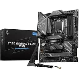 Материнська плата LGA1700, MSI Z790 GAMING PLUS WIFI, Z790, 4xDDR5, Int.Video(CPU), 6xSATA3, 4xM.2, 1xPCI-E 5.0 x16, 1xPCI-E 4.0 x16, 1xPCI-E 3.0 x16, 1xPCI-E 3.0 x1, ALC897, I225V, WiFi 6E, Bluetooth 5.3, 9xUSB3.2/8xUSB2.0, HDMI/DP, ATX