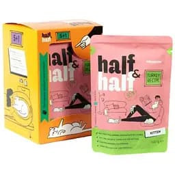 Набор влажных кормов Super Cat Half&Half "5+1" для котят, кусочки с индейкой в желе, паучи, 6 шт*100 г