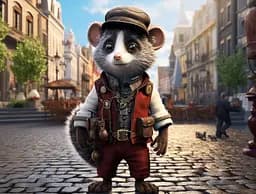 Деревянный фигурный пазл Энот в центре города, А3, Картонная коробка 200 элементов