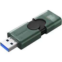 USB флеш накопичувач Kingston 128GB DataTraveler Duo USB 3.2 / Type-C Black/Green (DTDEG2/128GB) - мініатюра 4