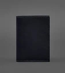 Кожаная обложка для паспорта и военного билета 1.2 синяя Краст