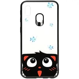 Чохол-накладка Toto Cartoon Print Glass Case Samsung Galaxy A40 Cat and fish