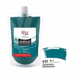 Фарба акрилова Rosa Studio Бірюзова 431, 200 мл