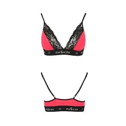 Еластичний топ з мереживом Passion TOP red-black L - мініатюра 2
