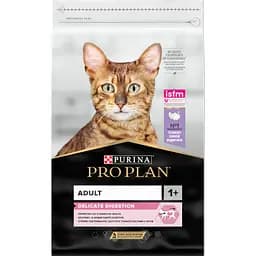 Сухой корм для взрослых кошек с чувствительным пищеварением Purina Pro Plan Adult 1+ Delicate Digestion, с индейкой, 10 кг (12434342)
