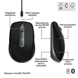 Бездротова миша Logitech MX Anywhere 3S for Mac Space Grey (910-006947) - мініатюра 2