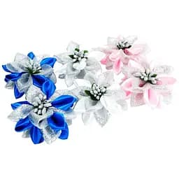 Набір резинок для волосся La-beauty 0108-344, 6 штук, з бантом-квіткою