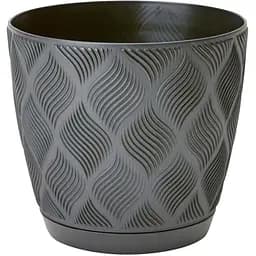 Горщик для квітів Form-Plastic Flow-13 з підставкою 1.14 л антрацит (5010-014)