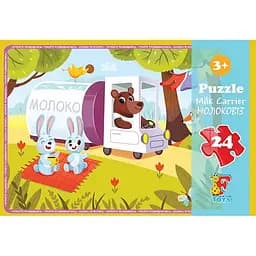 Детский пазл "Молоковоз" G-Toys FA04, 24 элемента