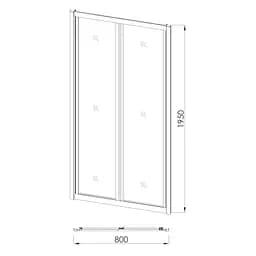 Душові двері Eger Bifold 80x195 см розсувні прозоре скло профіль хром 599-029-80, прозорий, хром - мініатюра 3