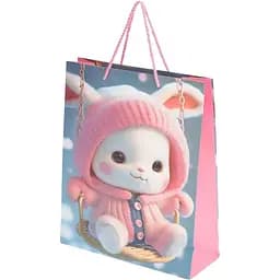 Пакет подарунковий Зайчик на гойдалці YX05092 M Різнокольоровий