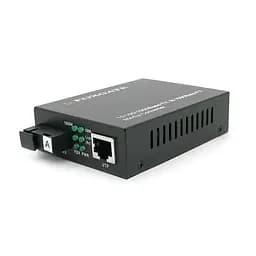 Медіаконвертер FOXGATE EC-Q-1G-1SM-1310nm, 1310 WDM, 1x10/100/1000 Base-Tx, одноволоконний Full/Half duplex, SC 20km (0+70°C), + блок живлення 5V 1A