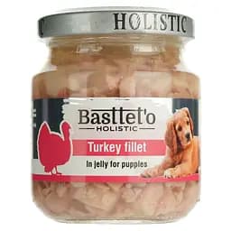 Влажный корм для щенков Basttet'o Holistic кусочки филе индейки в желе 130 г