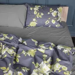 Простирадло MirSon Сатин 22-1387 Gray Flowers 110х160 см (2200010473216) - мініатюра 3