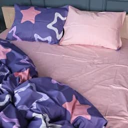 Простирадло MirSon Сатин 22-1375 Violet Stars 150х220 см (2200010475326)