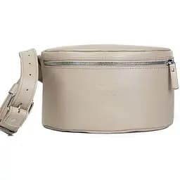 Жіноча шкіряна поясна сумка бежева