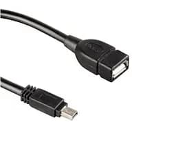 Кабель USB 2.0 AF - miniUSB (5P), 10 см, черный, Atcom (12822)