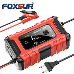 Автомобільний зарядний пристрій Foxsur FBC1206D 12V/6А Автоматичний імпульсний з функцією відновлення Red (19430) - мініатюра 4