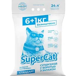 Наповнювач для котів SuperCat стандарт, 6+1 кг, синій (5995)