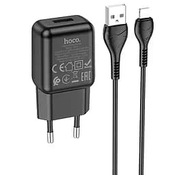 Адаптер сетевой HOCO Lightning cable single port charger set C96A черный