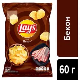 Чипси Lays зі смаком бекону 60 г (920462) - мініатюра 3