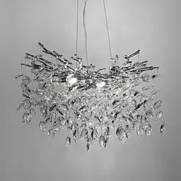 Вишукана срібна люстра DIAMINA з кришталевим камінням | Арт. 33007 CH | Line F - мініатюра 5